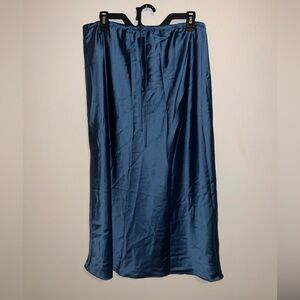 NWOT Haven Well Within Talbots Flowy Drawstring Midi Skirt Satin